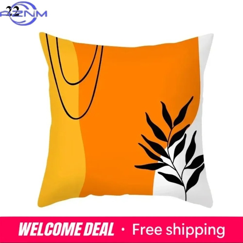 Century Textile & Sewing Supply Online Shopping - 보헤미안 오렌지 추상 쿠션 커버, 미드