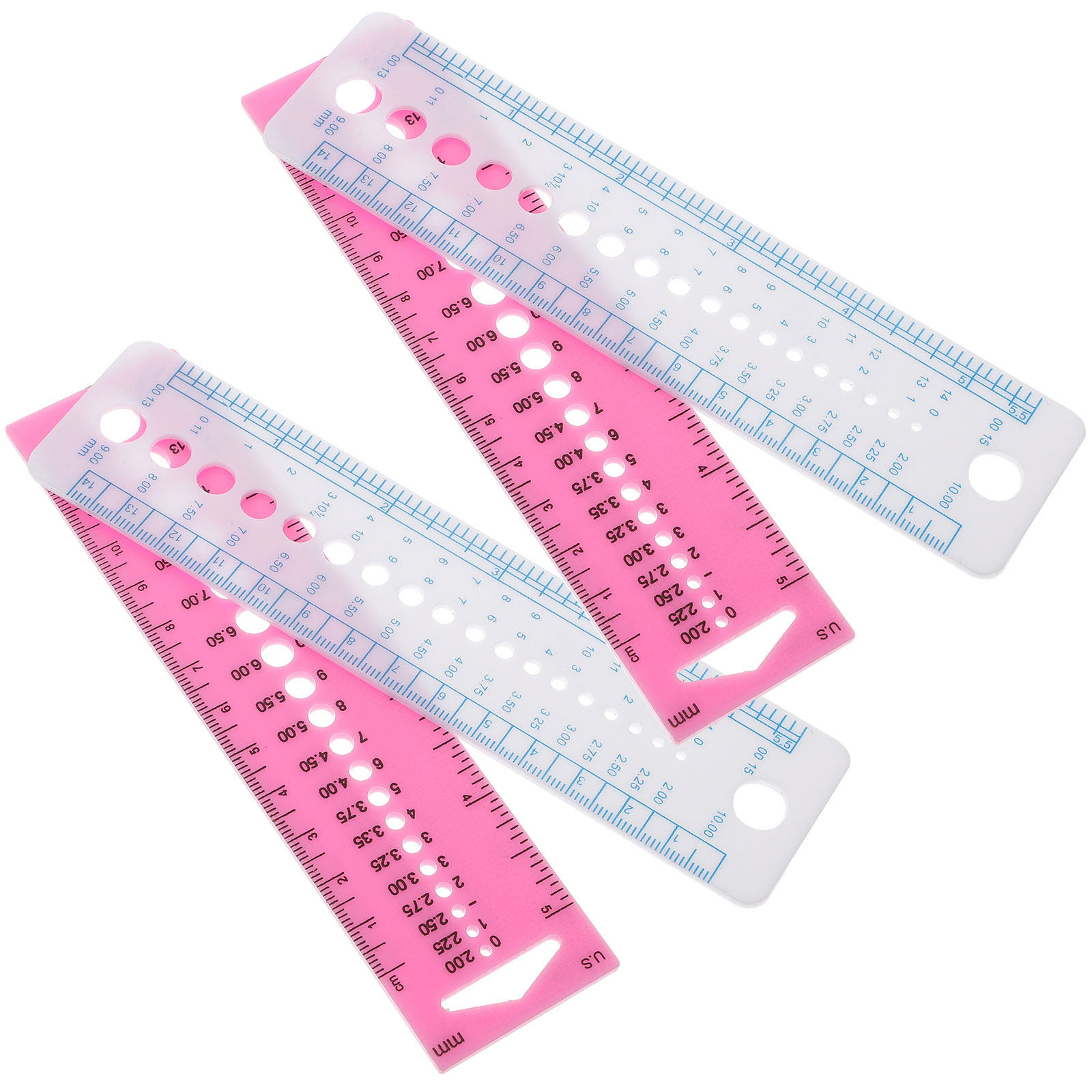 Sewing Gauge Ruler - 4개입 뜨개질 바늘 게이지 도구 플라스틱