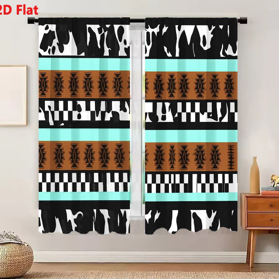 Century Textile & Sewing Supply Online Shopping - 2피스 커튼 2D 플랫 기하학적 추상