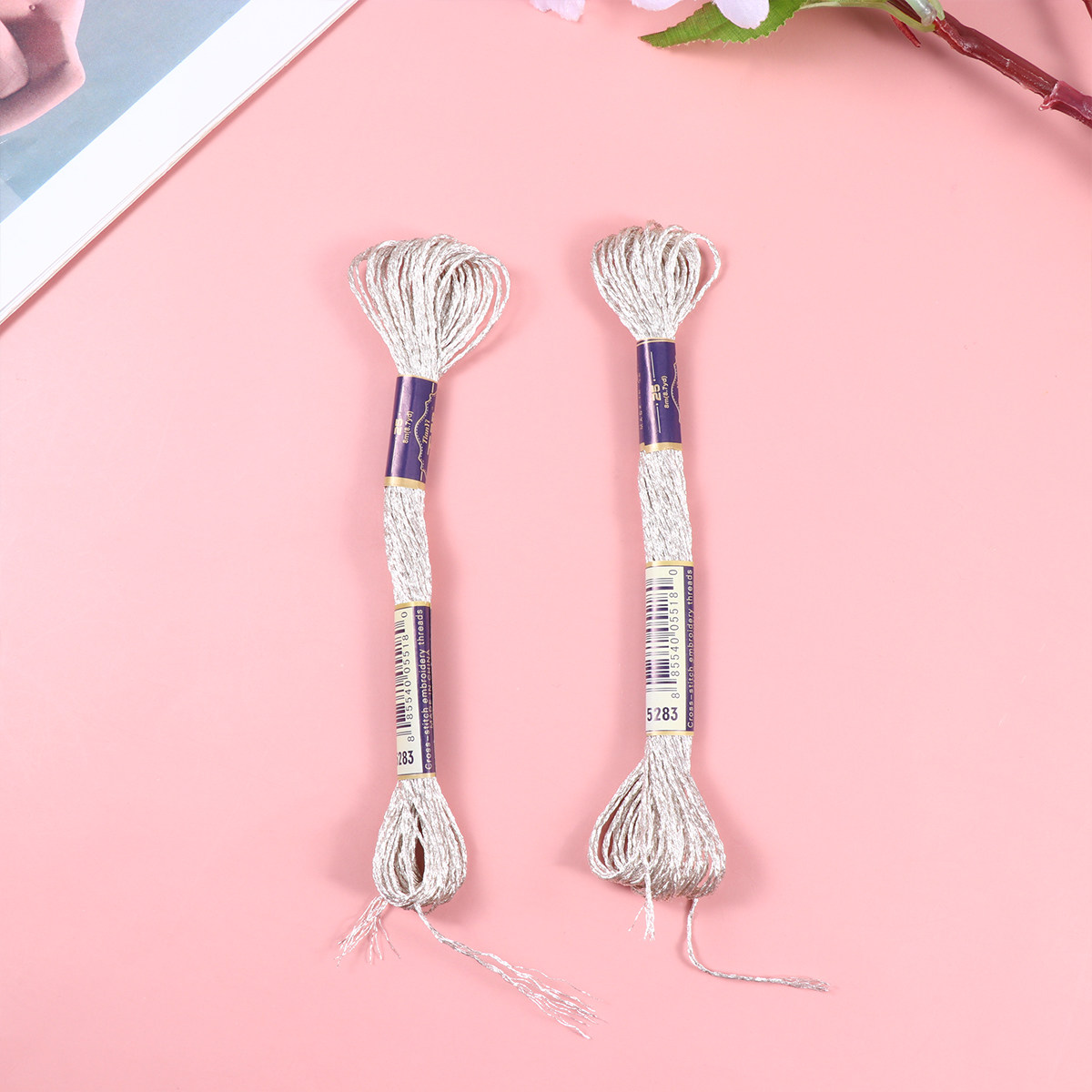Sewing Roll - 12개입 반짝이는 메탈릭 재봉실, 롤당 8미터,
