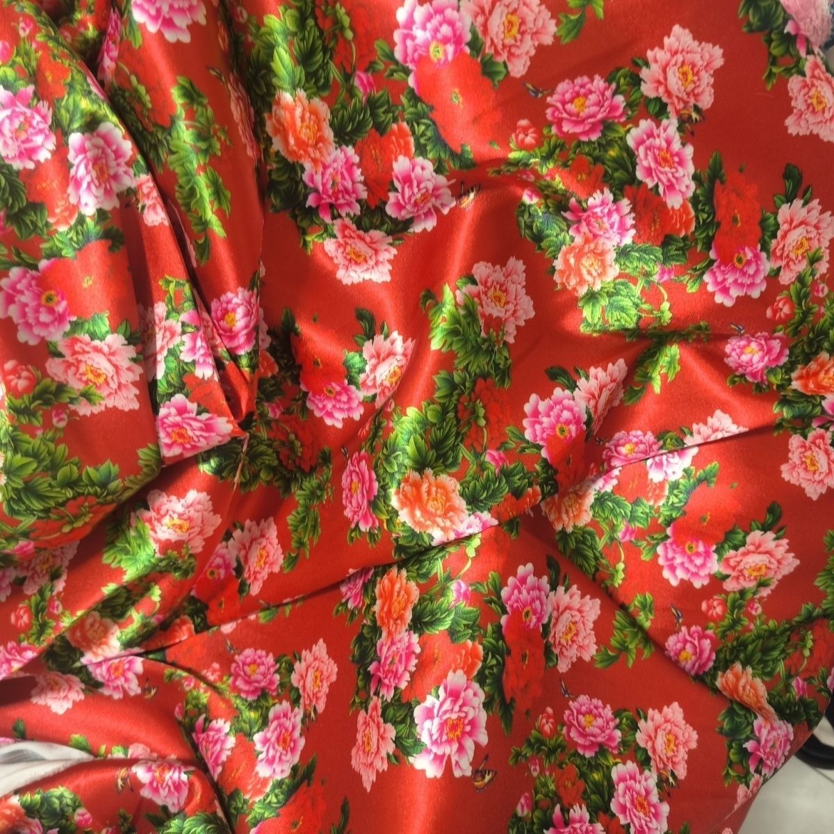 Sewing By - 꽃무늬 아세테이트 새틴 원단 실키 스무스