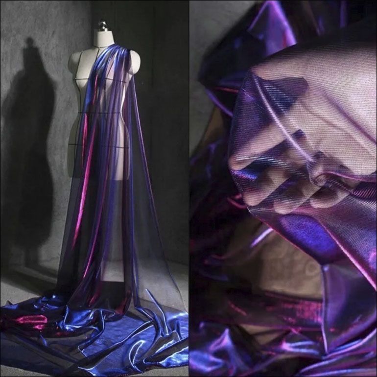 Sewing Technical Fabrics - 메탈릭 글리터 메쉬 튤 원단 얇은