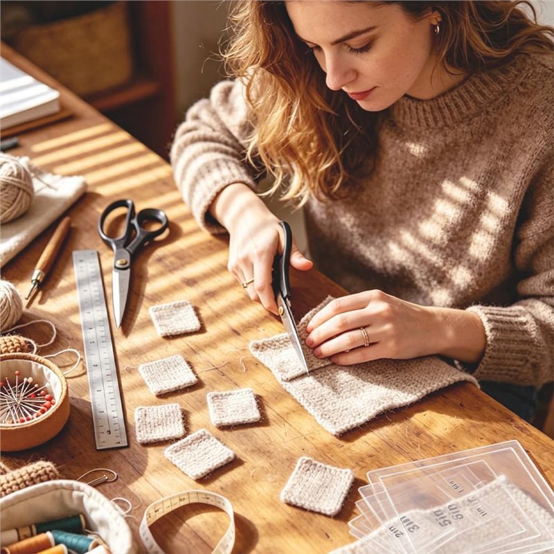 Quilting Ruler Square - 8개의 투명 아크릴 사각형 퀼팅 자,