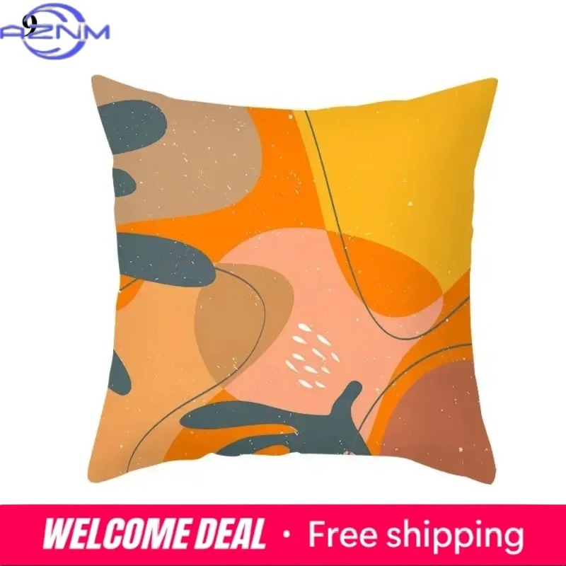 보헤미안 오렌지 추상 쿠션 커버, 미드 센추리 모던 미 - Century Textile & Sewing Supply Online Shopping 리뷰 및 가격
