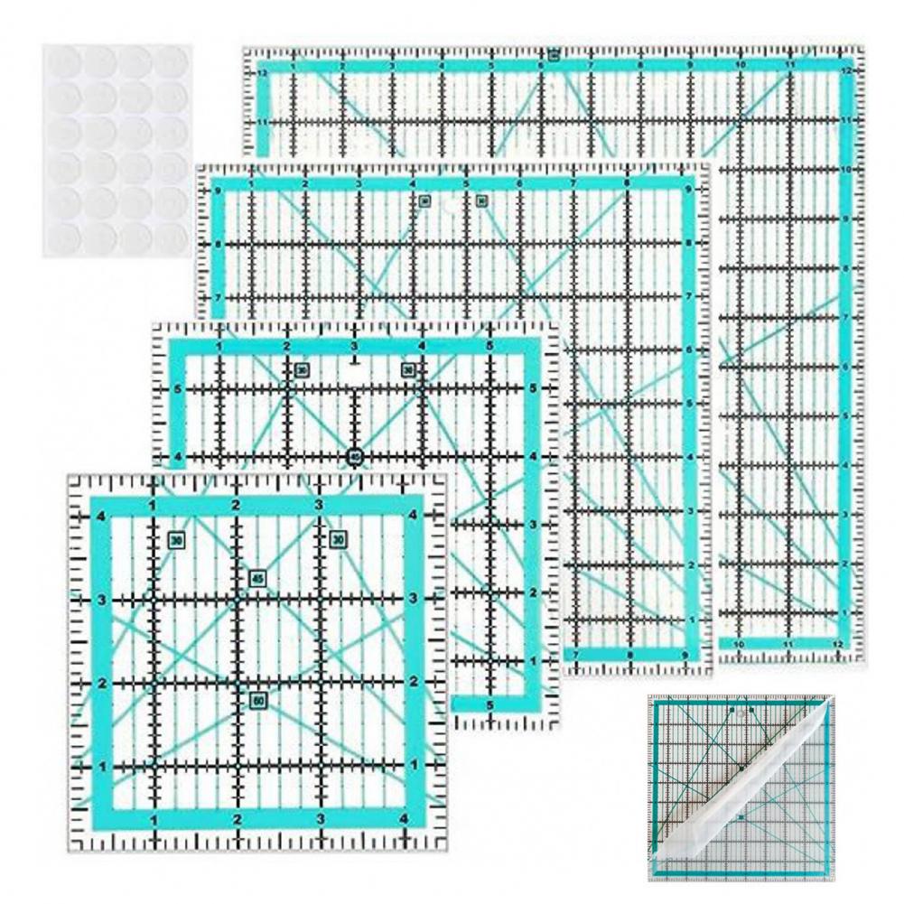 반지와 4Pcs 아크릴 퀼트 눈금자 명확한 마크와 4. - Quilting Ruler Square 리뷰 및 가격
