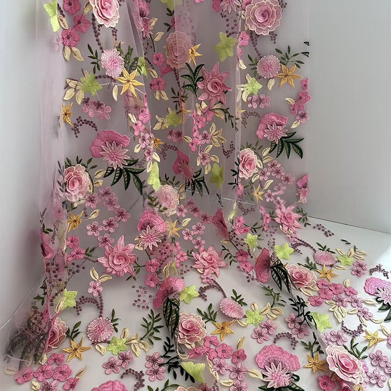 90x130cm 3D 플로럴 자수 튤 레이스 메쉬 원단 - Textile And Sewing Supply 리뷰 및 가격