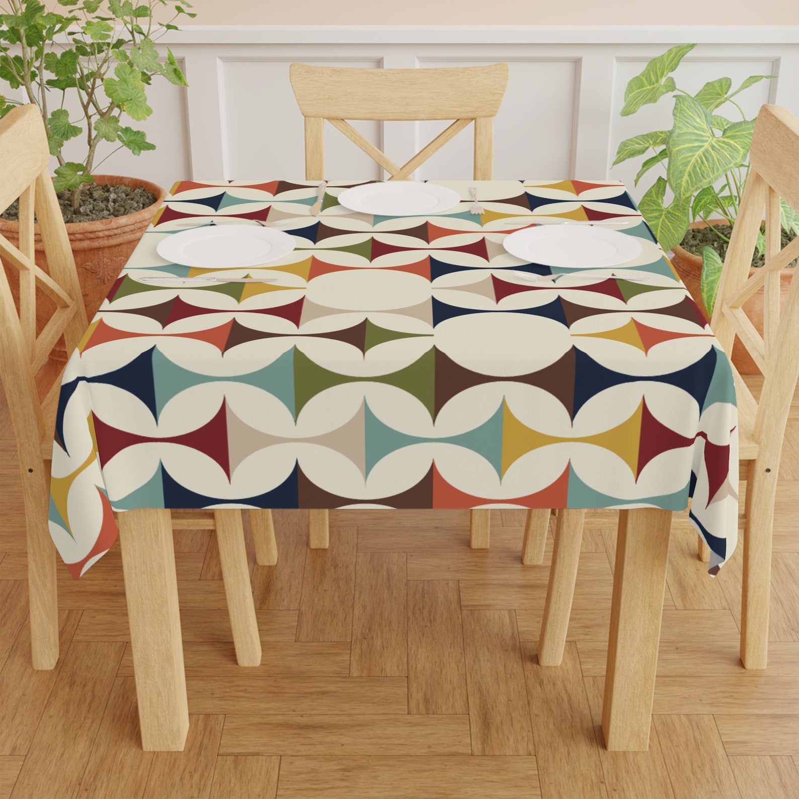 미드 센추리 모던 레트로 기하학적 사각형 테이블보 -  - Century Textile & Sewing Supply Online Shopping 리뷰 및 가격
