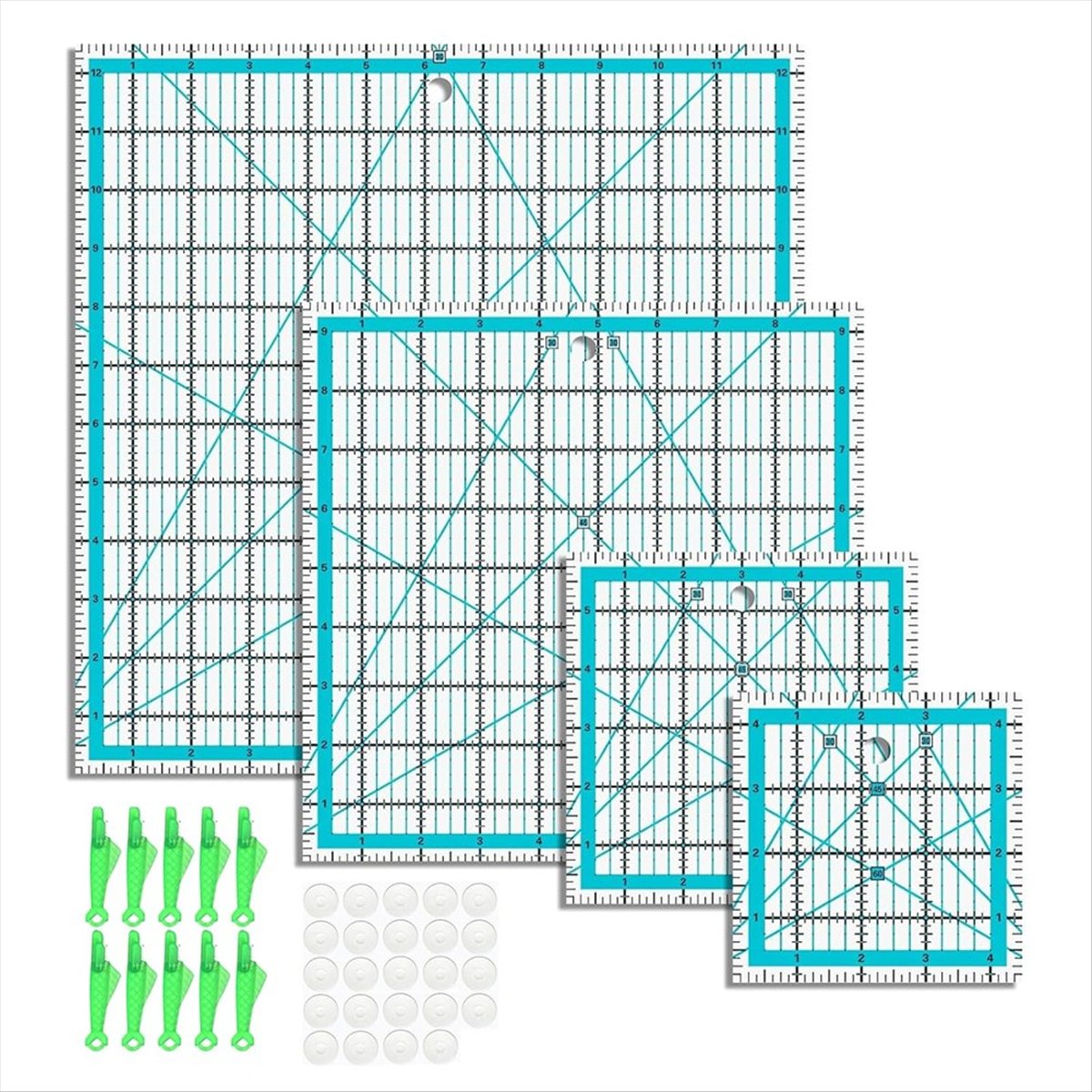 몰 4종 퀼팅 자, 퀼팅 자 및 템플릿, 사각 퀼팅 자 - Quilting Ruler Square 리뷰 및 가격