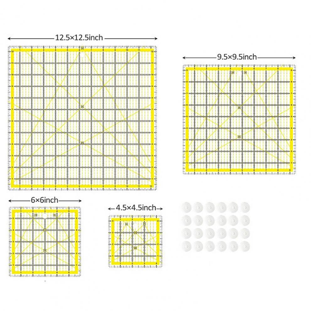 4Pcs 아크릴 퀼트 눈금자 사각형 퀼트 눈금자 패치  - Quilting Ruler Square 리뷰 및 가격
