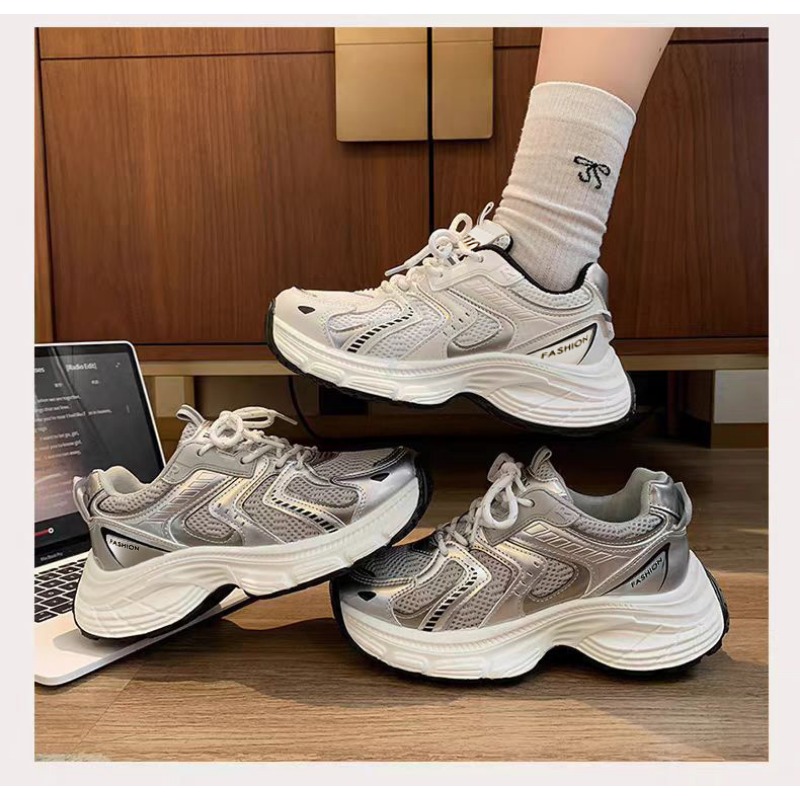 2026년 봄 여성 언키 아빠 스니커즈 통기성 메쉬 플 - Sewing Nylon 리뷰 및 가격