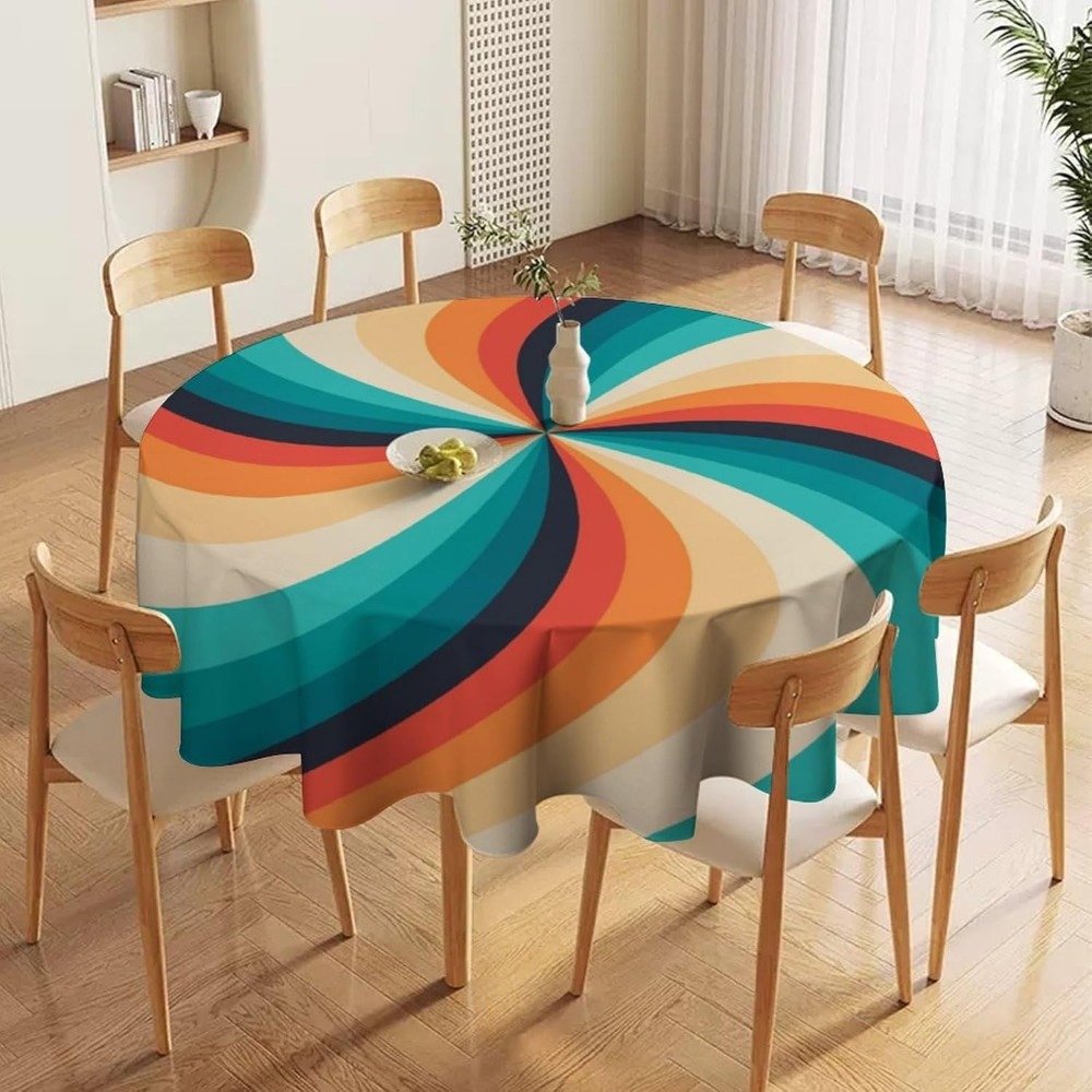 빈티지 그루비 스월 라운드 테이블보 70년대 보헤미안  - Century Textile & Sewing Supply Online Shopping 리뷰 및 가격